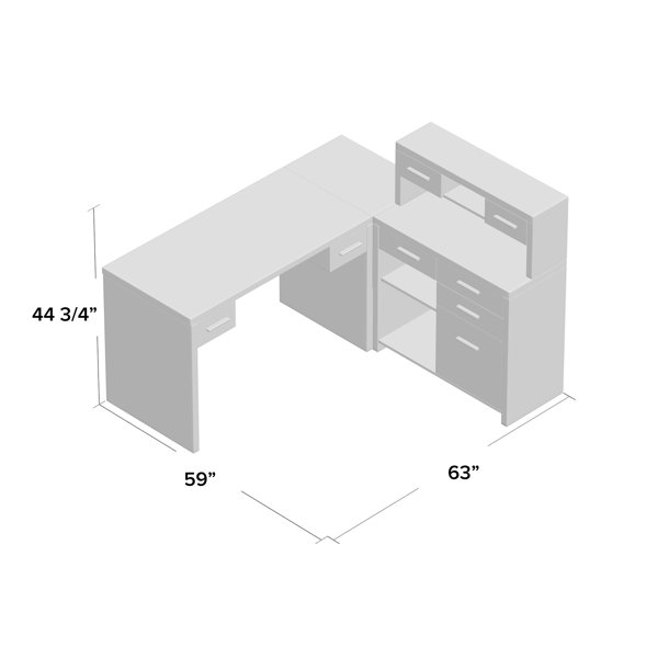 Latitude Run® Milford LShape Computer Desk with Hutch & Reviews Wayfair
